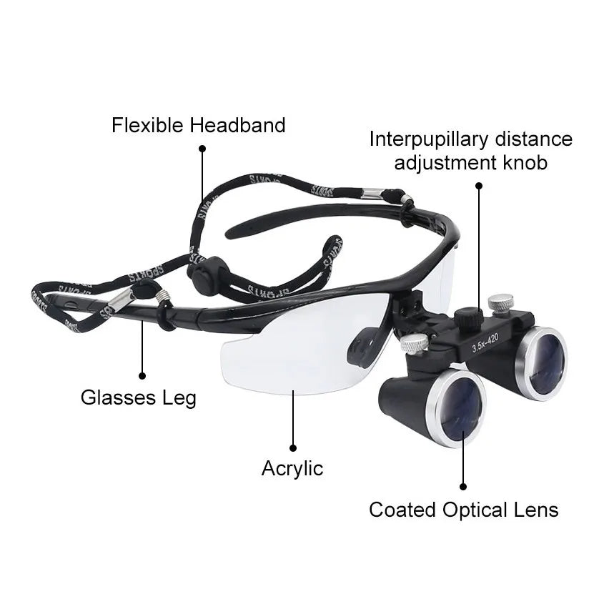 OrionView LED Binocular Loupes, ingrandimento 2.5X–3.5X