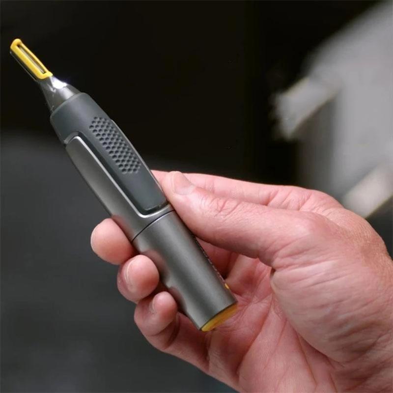 Brehn | Professionale Precision Trimmer Ultra Sottile | Lame in Acciaio Inossidabile Titanio | Luce LED Integrata | Tecnologia di Micro-Oscillazione | Per Naso, Orecchie & Contorni