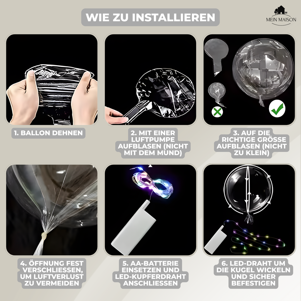 5+5 GRATIS | PartyGlow – Illumina ogni festa con luci LED a forma di palloncino riutilizzabili e caldi