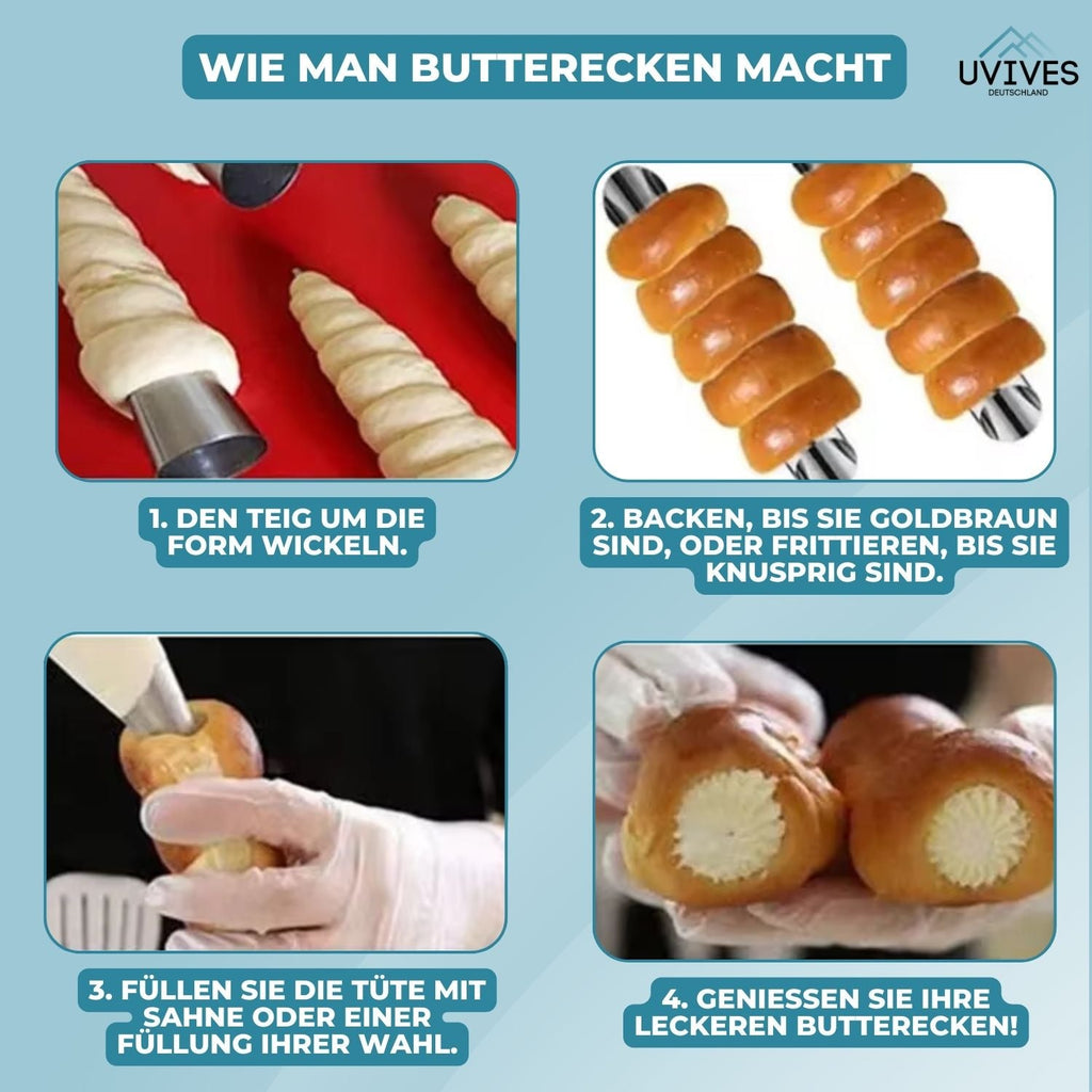 5+5 GRATIS | BakeRolls - Set di Forme per Cannoli Maestro per Casa!