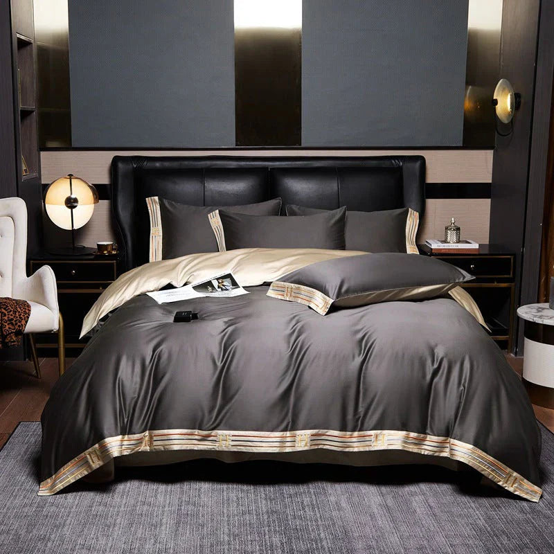 Set di Biancheria da Letto in Raso di Cotone Deluxe - Lusso per la tua Camera da Letto