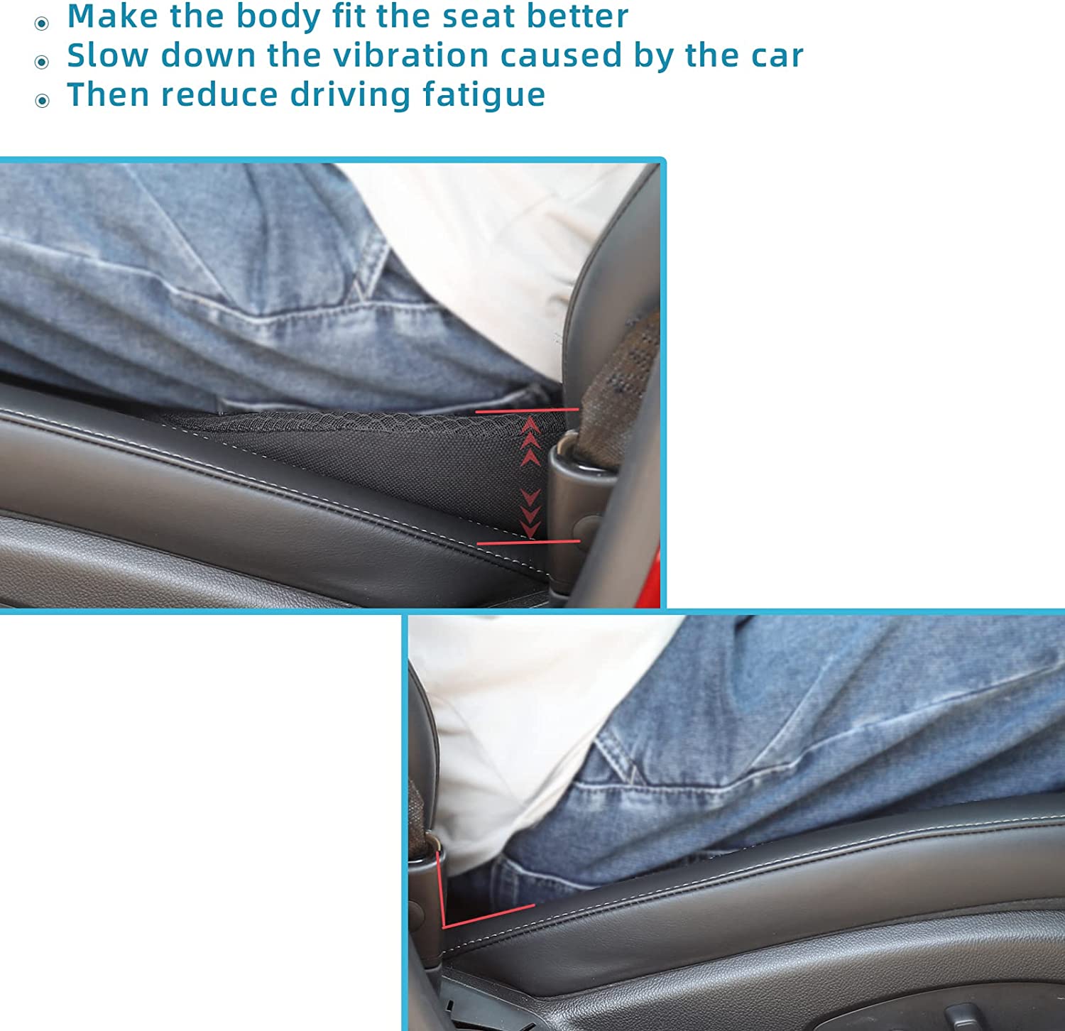 Versione Pro Cuscino Rialzato per Seggiolino Auto per Maggiore Comfort di Guida