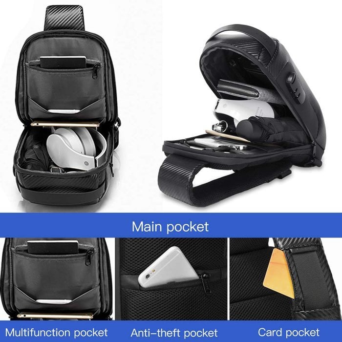 Borsa Antifurto | Porta USB | Impermeabile & Lucchetto a Codice