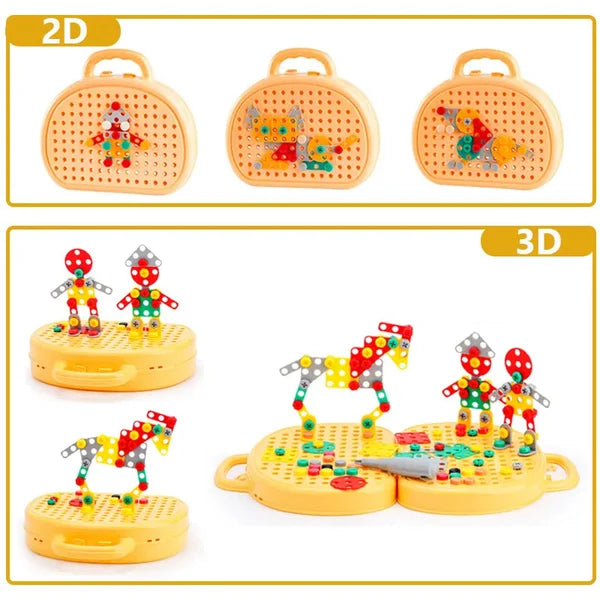 Scatola di Giocattoli Montessori EduDrill™ | Giocattolo educativo creativo con trapano | Sviluppa comprensione tecnica e motricità | SCONTO DEL 50%