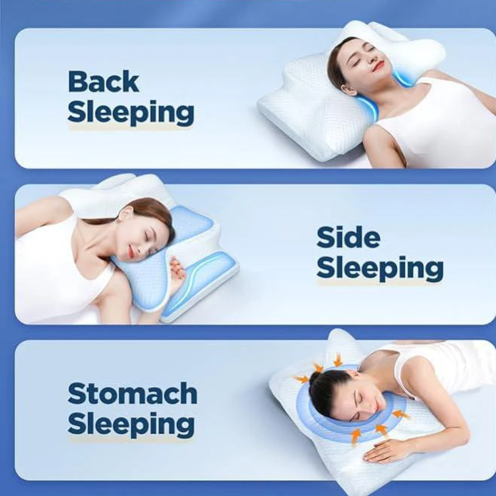 Cuscino Anti-Snoring | Supporto Ergonomico per Collo e Testa | Bianco