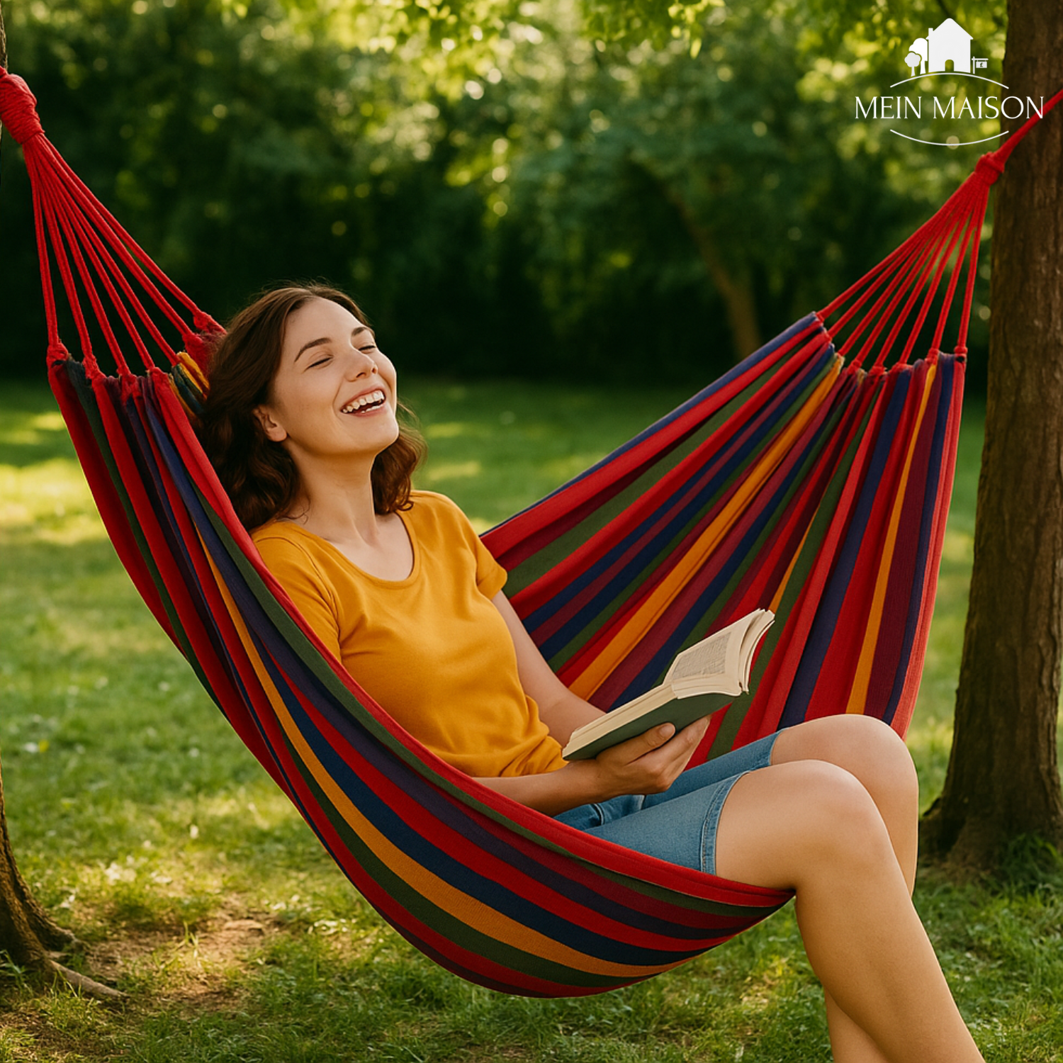 RelaxoLounge Amaca in Tela Sostenibile con Design Antiscivolo, Capacità di Carico 200 kg