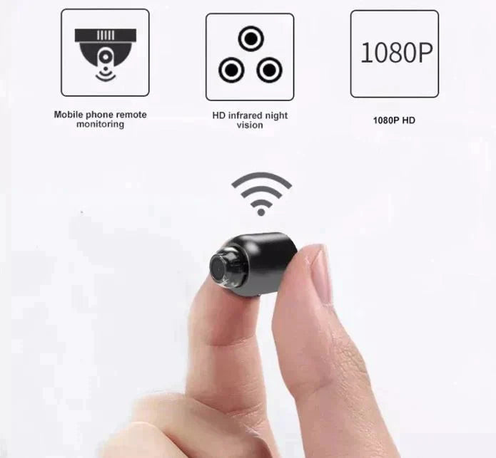 Pack x2 Piccola Telecamera di Sicurezza WiFi con Visione Notturna Senza Fili HD per Bambini e Animali Domestici