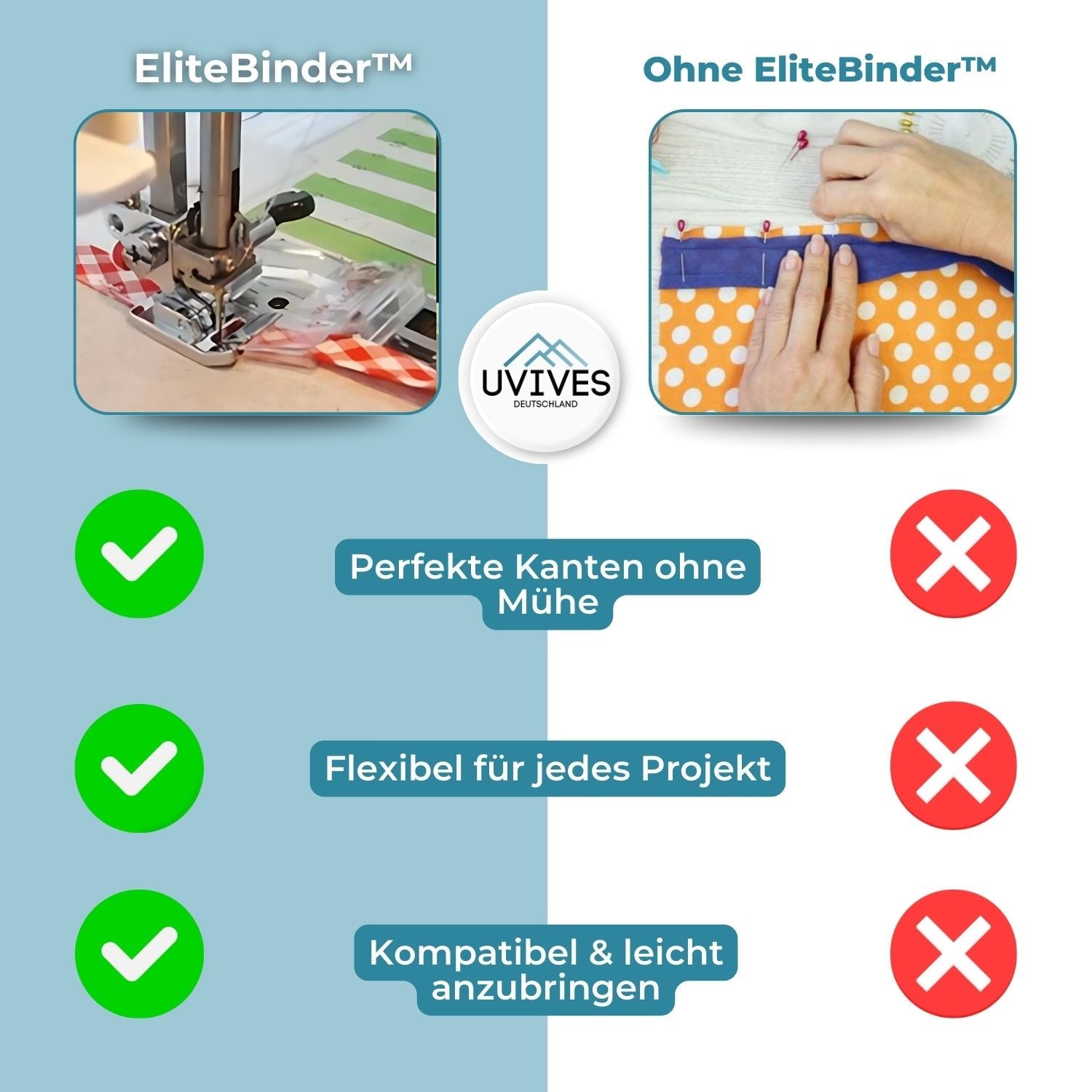 EliteBinder - Piedino per cucire regolabile per nastro bias