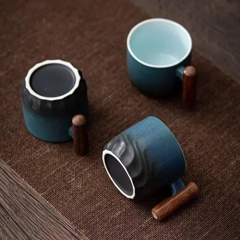 50% di sconto | TimberSip - Tazza da caffè in ceramica fatta a mano con manico in legno - Sconto limitato