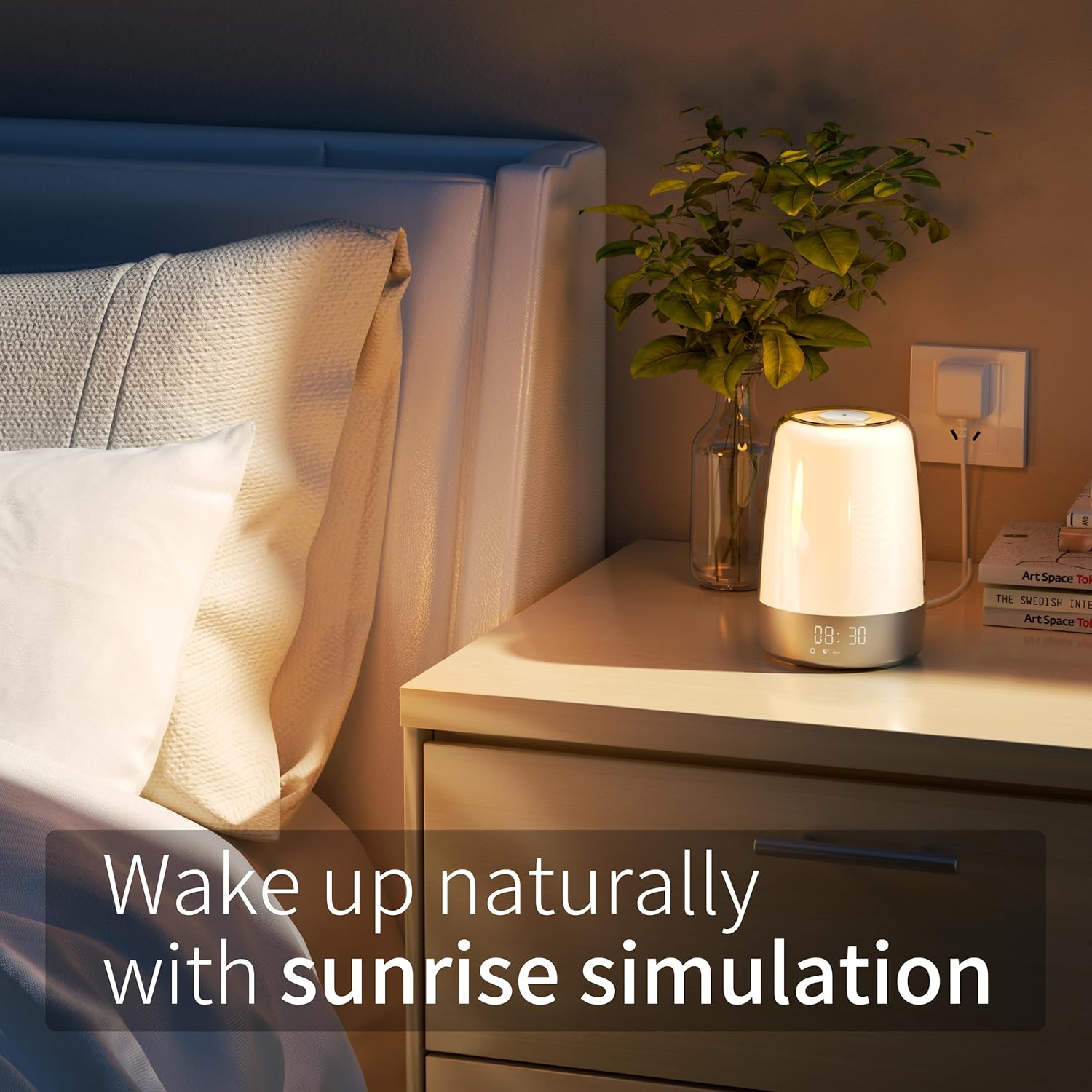 Aurora Wake-Up Light | Al sorgere e tramontare del sole | Ricaricabile USB-C
