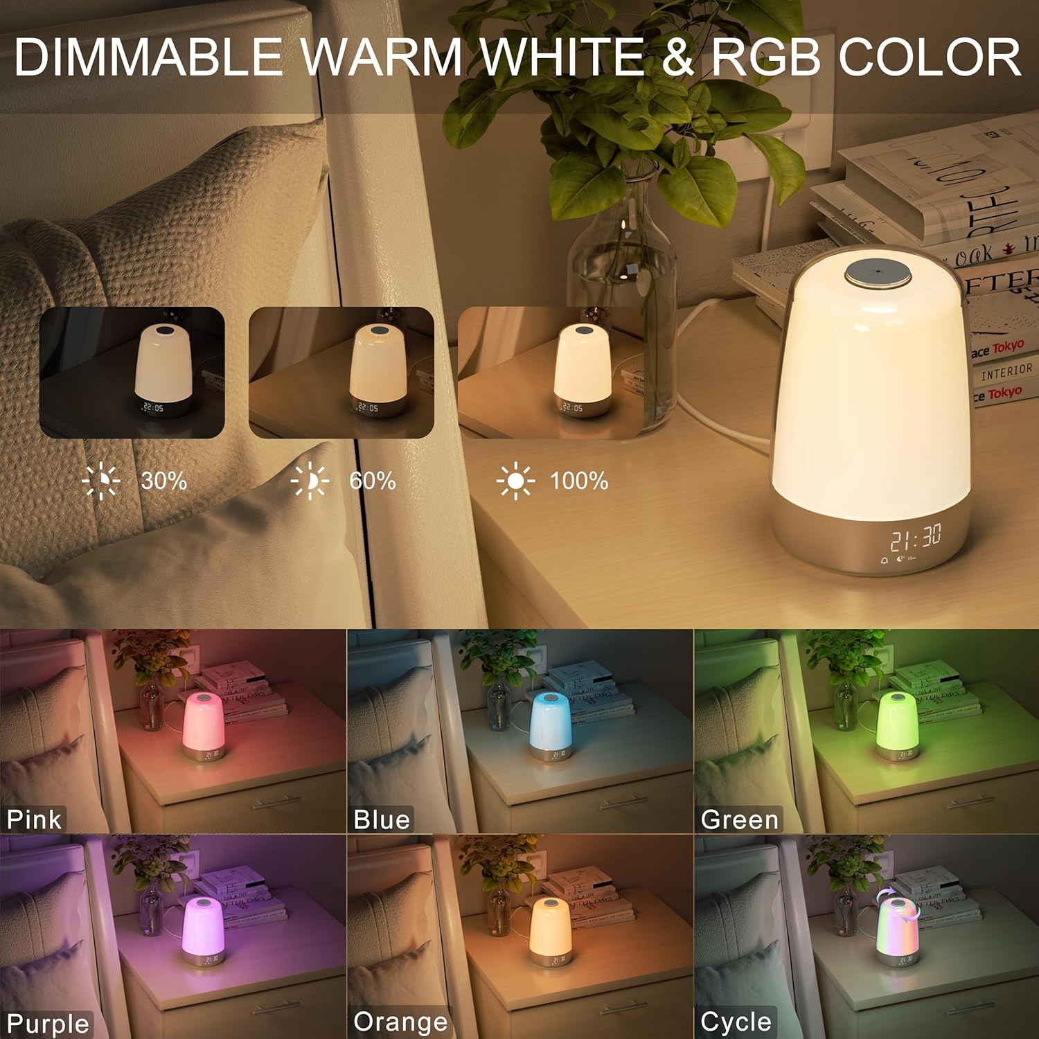 Aurora Wake-Up Light | Al sorgere e tramontare del sole | Ricaricabile USB-C