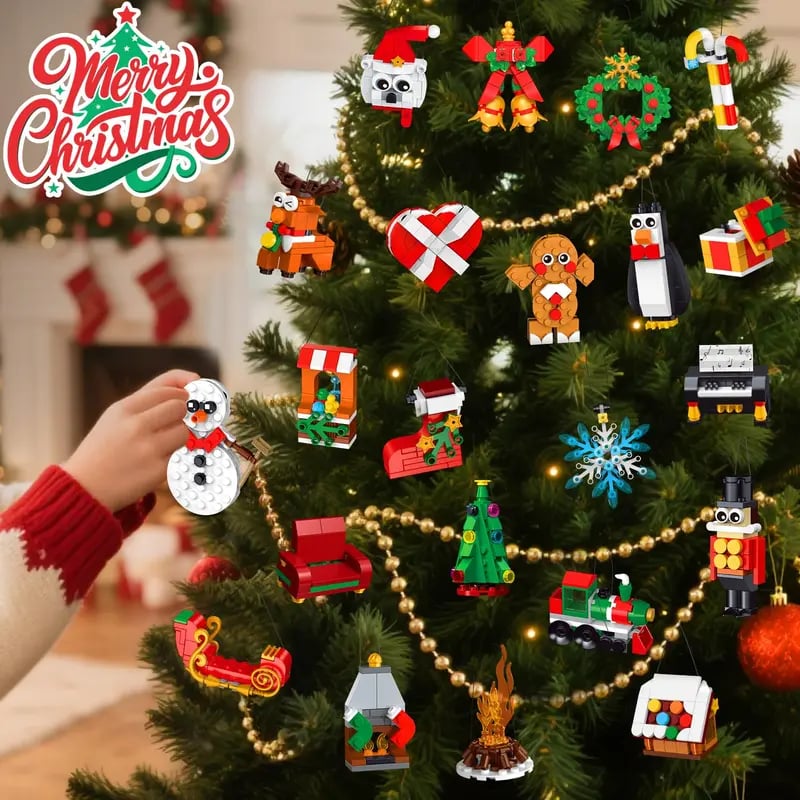 CraftVent | 24 Giorni di Countdown di Natale Ornamenti Set di Costruzione Calendario dell'Avvento
