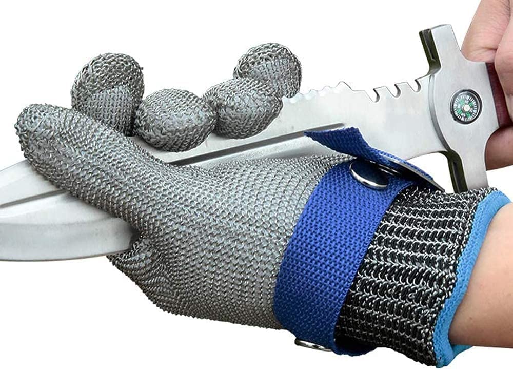 Safehands - Guanto in Metallo con Rete in Acciaio Inossidabile (1+1 Gratis)