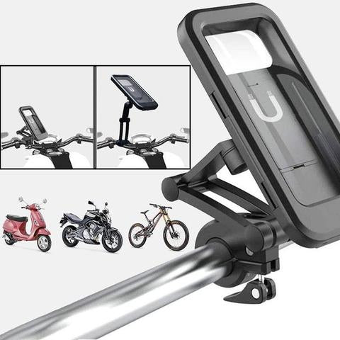 HydroGuard Case | Supporto per telefono impermeabile universale per bici o moto