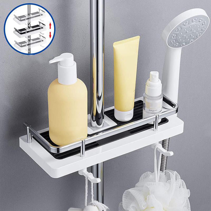 ShowerCaddy | Mensola per doccia senza foratura | Supporto per barre da bagno regolabile in altezza | Inossidabile e stabile | Sistema di organizzazione per shampoo e accessori