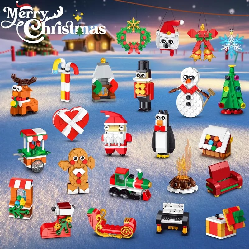 CraftVent | 24 Giorni di Countdown di Natale Ornamenti Set di Costruzione Calendario dell'Avvento