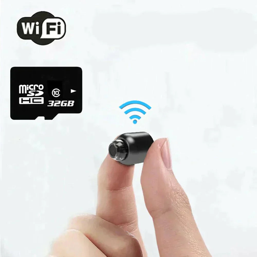 Brehn | Super piccola telecamera di sorveglianza WiFi con visione notturna, telecamera di sicurezza IP