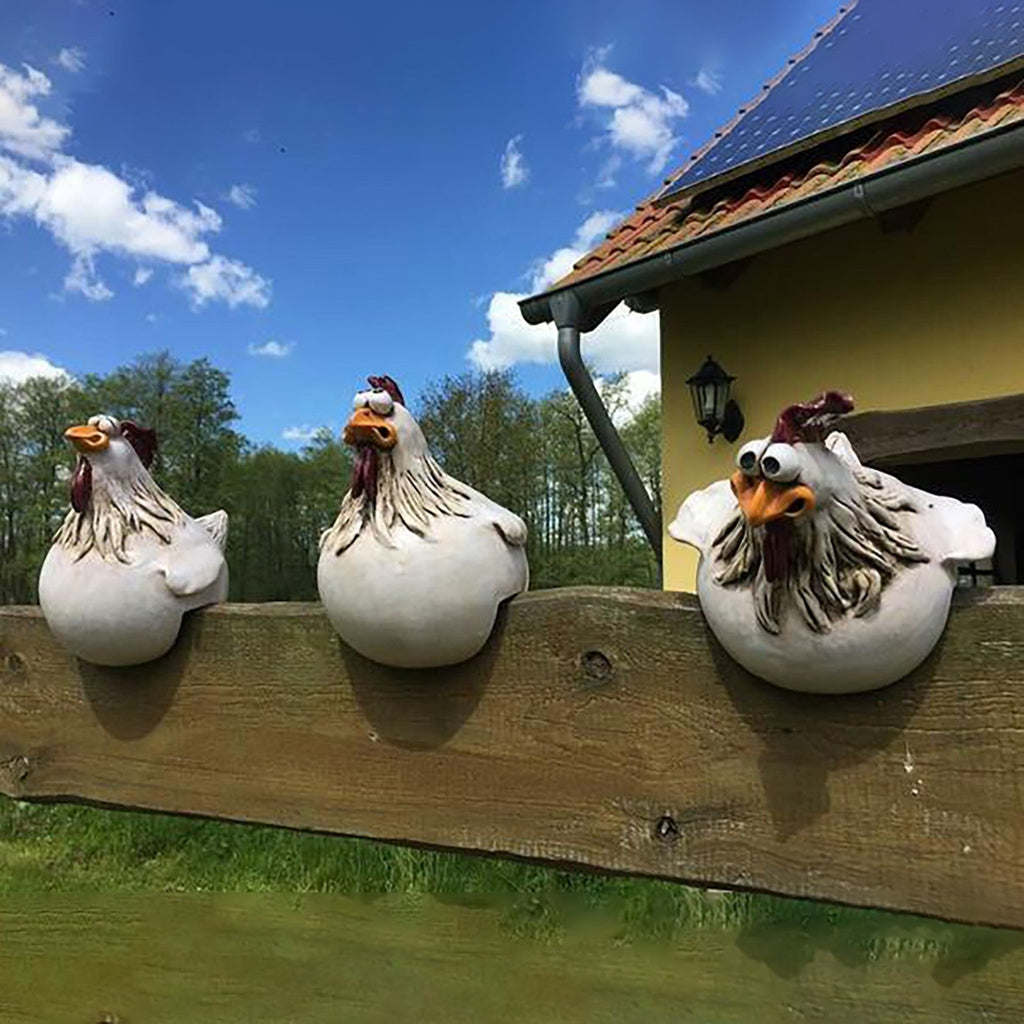 1+1 GRATIS | ChickenDeko - Statue di Galline con Grandi Occhi per il Giardino