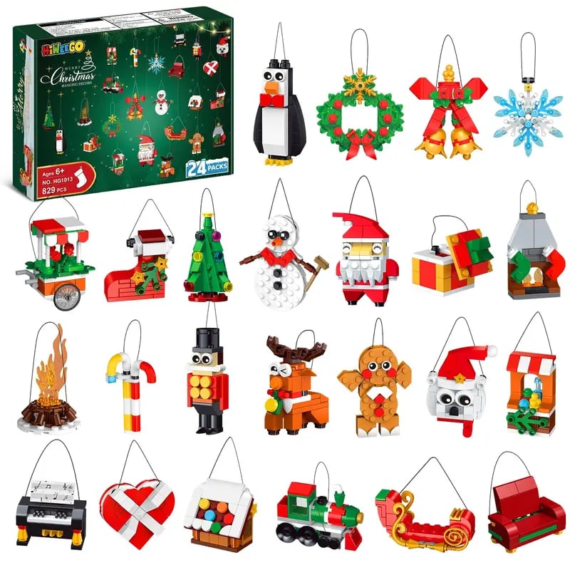 CraftVent | 24 Giorni di Countdown di Natale Ornamenti Set di Costruzione Calendario dell'Avvento