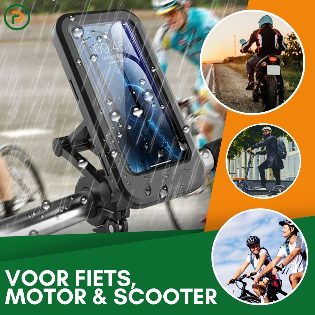 HydroGuard Case | Supporto per telefono impermeabile universale per bici o moto