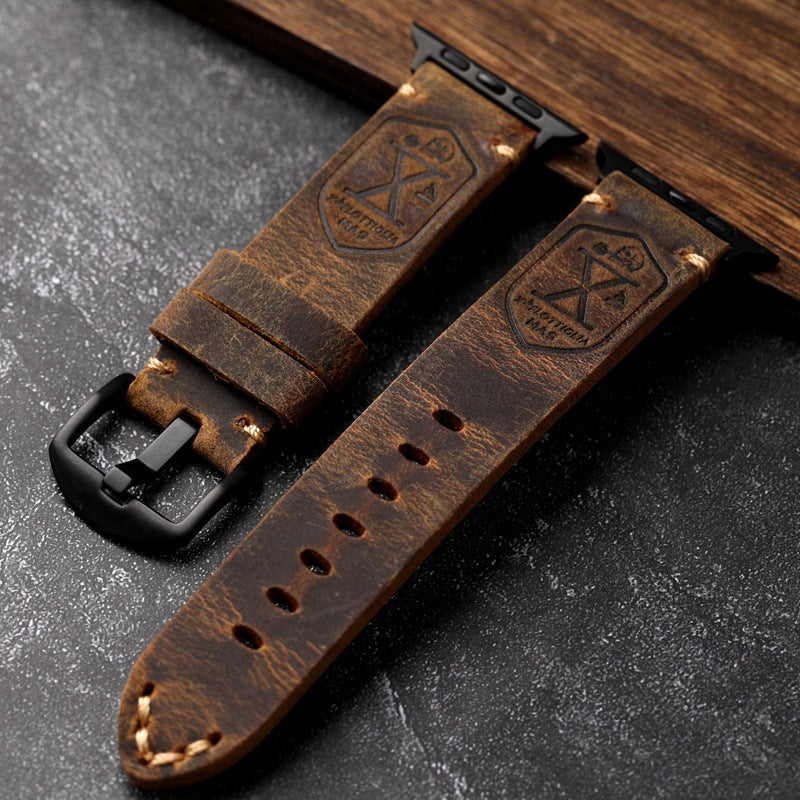 Cinturino Apple Watch in Pelle Vintage Fatto a Mano