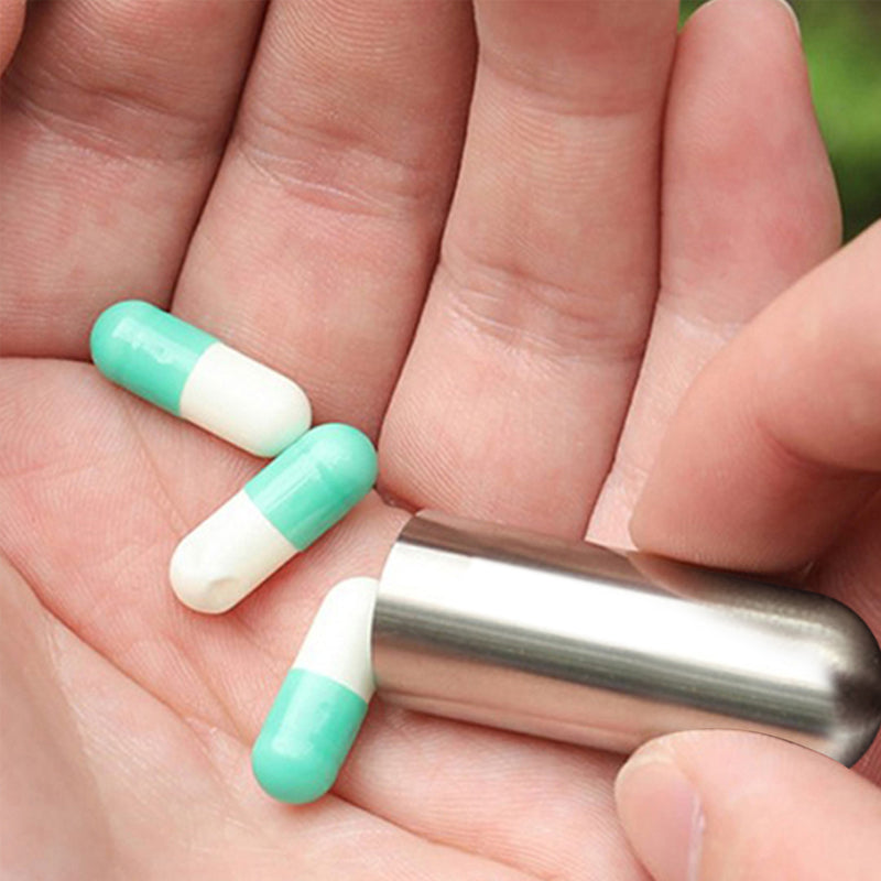 Scatola portatile per farmaci in acciaio inossidabile
