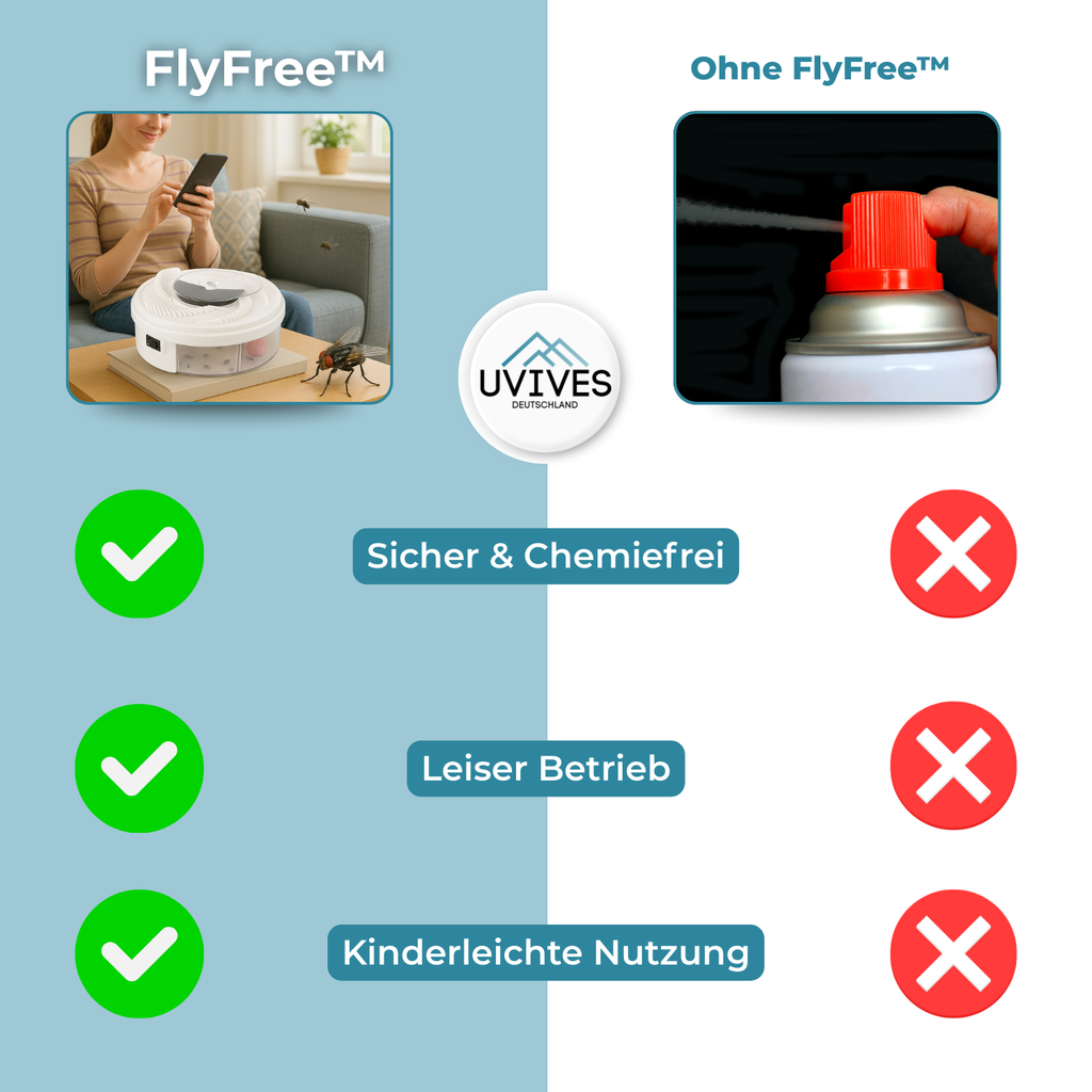 FlyFree – Silenzioso & Senza Chimica contro le Mosche