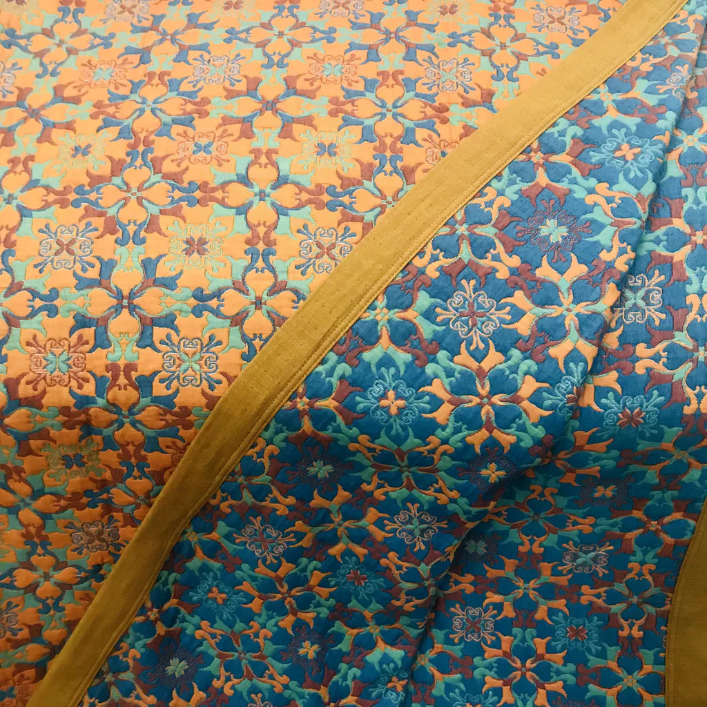 Piumone in Cotone a Sei Strati con Motivo Blu – TerraLoom Coperta Confortevole