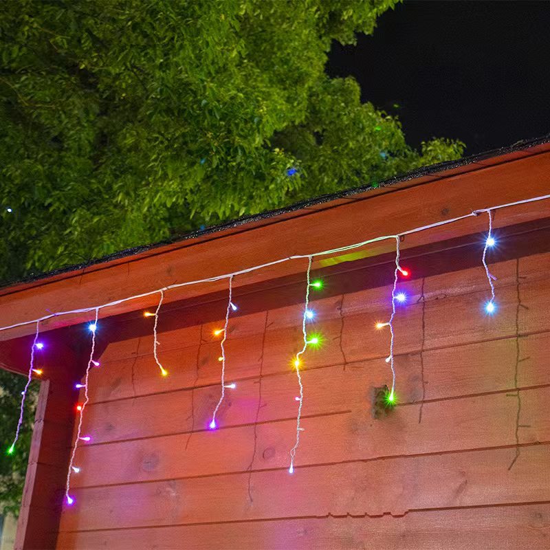 Quntis 50m Catena di Luci LED a Goccia di Ghiaccio | IP44 Resistente alle Intemperie | 36V Bassa Tensione | 500+ LED | Effetto Cascata di Gocce di Ghiaccio | Bianco Caldo