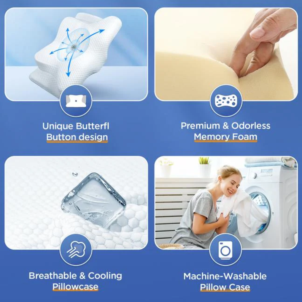 Cuscino Anti-Snoring | Supporto Ergonomico per Collo e Testa | Bianco