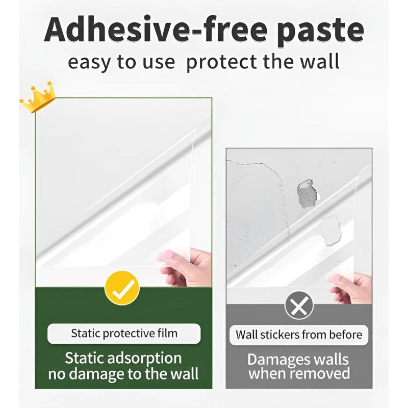 WallProtect – Pellicola protettiva elettrostatica per pareti | Trasparente & senza adesivo | Protezione da graffi e sporco per cucina, bagno e cameretta | 50% SCONTO