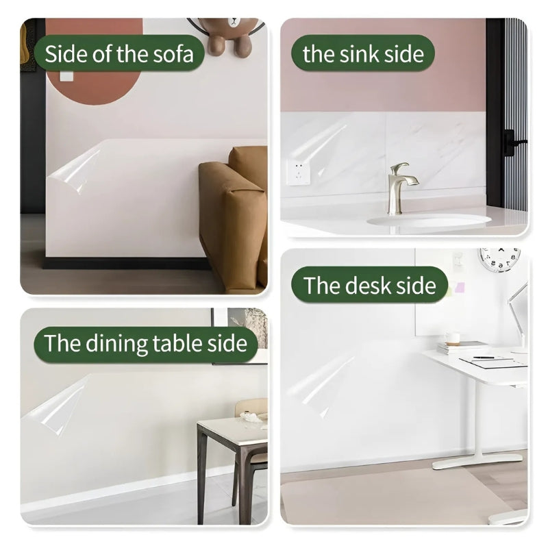 WallProtect – Pellicola protettiva elettrostatica per pareti | Trasparente & senza adesivo | Protezione da graffi e sporco per cucina, bagno e cameretta | 50% SCONTO