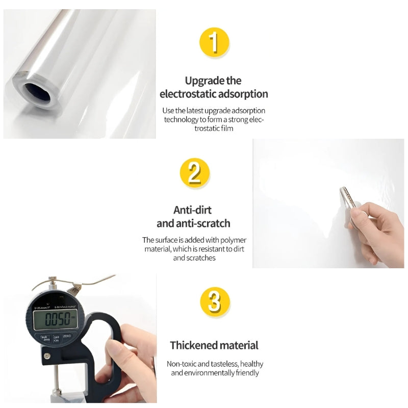 WallProtect – Pellicola protettiva elettrostatica per pareti | Trasparente & senza adesivo | Protezione da graffi e sporco per cucina, bagno e cameretta | 50% SCONTO