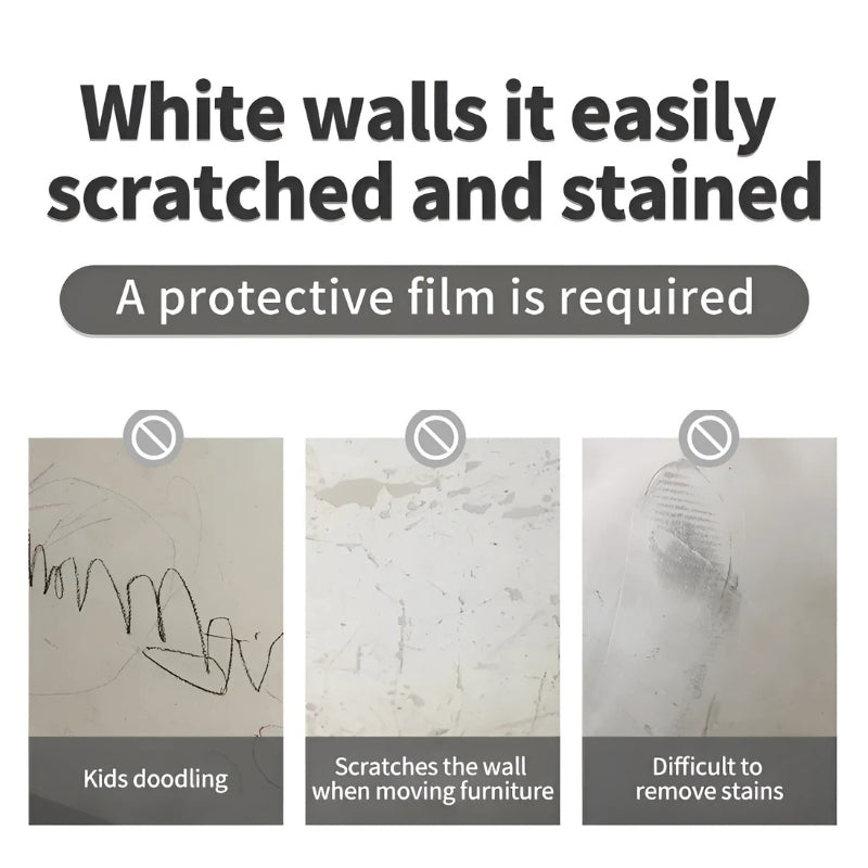 WallProtect – Pellicola protettiva elettrostatica per pareti | Trasparente & senza adesivo | Protezione da graffi e sporco per cucina, bagno e cameretta | 50% SCONTO