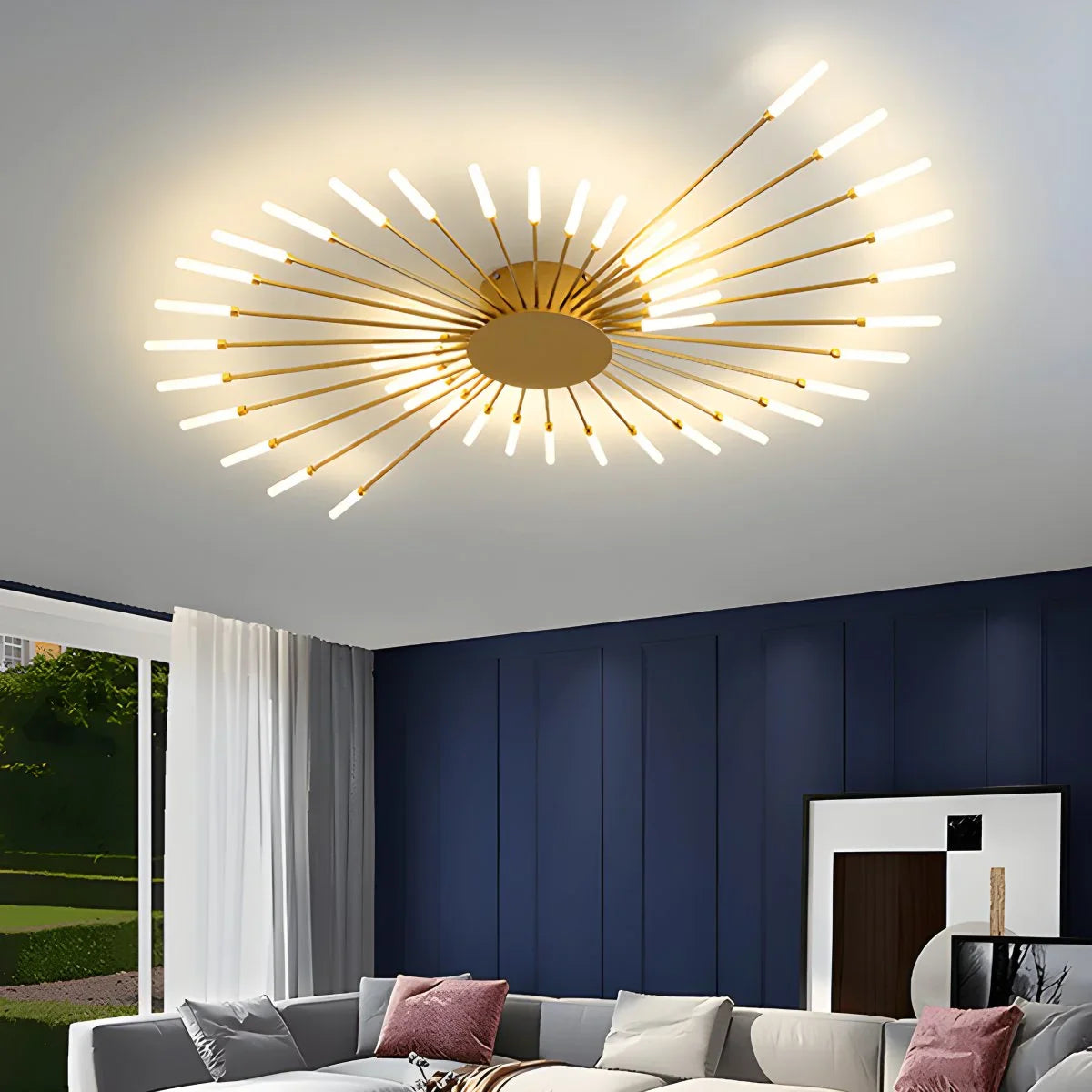 Altisor Lampada da Soffitto – LED – Nero/Oro – 20–42 Punti Luce – Design Moderno, Dimmerabile per Soggiorno