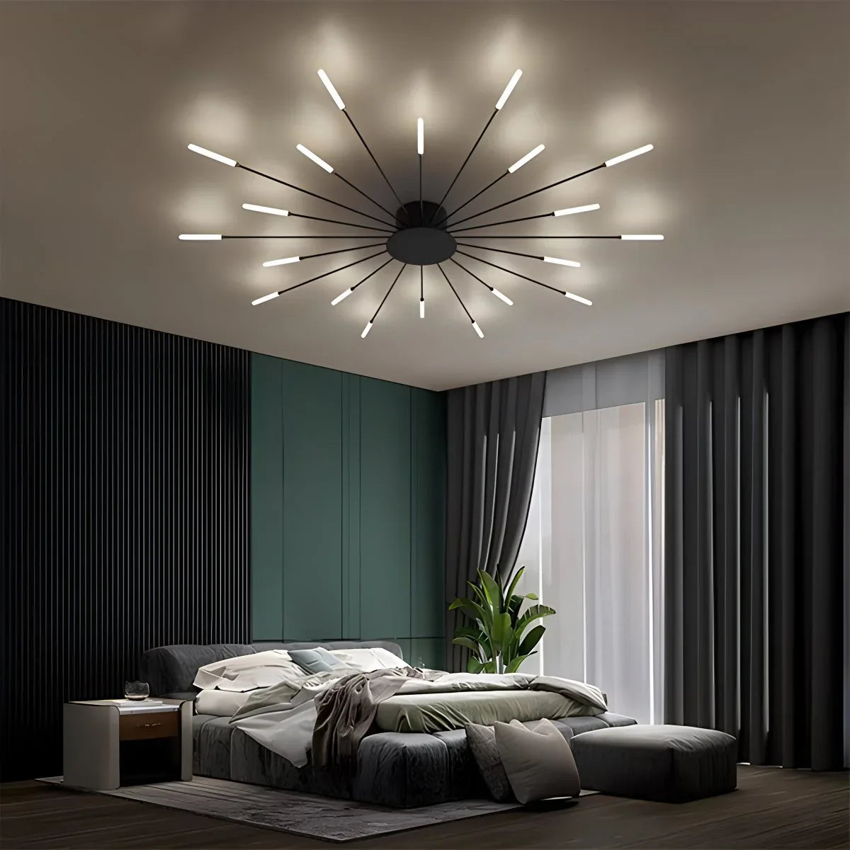 Altisor Lampada da Soffitto – LED – Nero/Oro – 20–42 Punti Luce – Design Moderno, Dimmerabile per Soggiorno