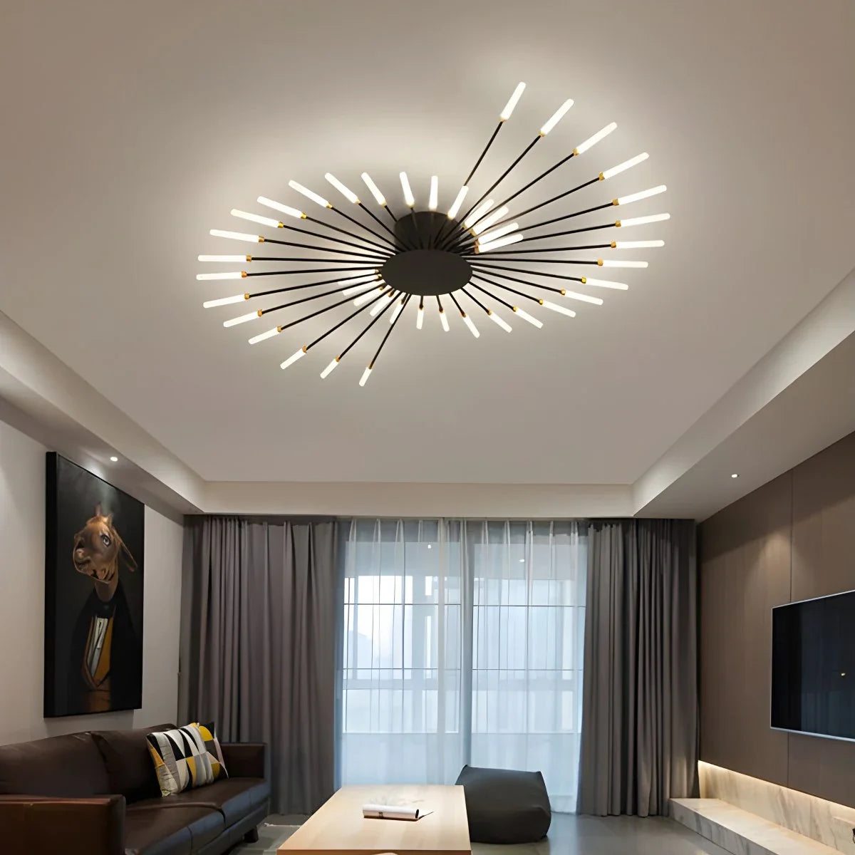 Altisor Lampada da Soffitto – LED – Nero/Oro – 20–42 Punti Luce – Design Moderno, Dimmerabile per Soggiorno