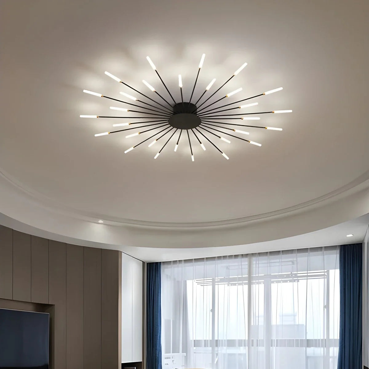 Altisor Lampada da Soffitto – LED – Nero/Oro – 20–42 Punti Luce – Design Moderno, Dimmerabile per Soggiorno
