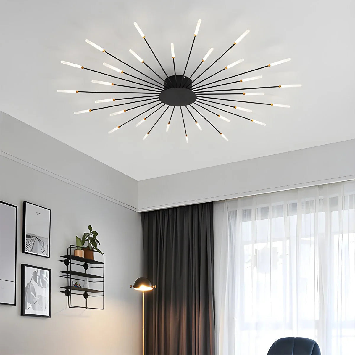 Altisor Lampada da Soffitto – LED – Nero/Oro – 20–42 Punti Luce – Design Moderno, Dimmerabile per Soggiorno