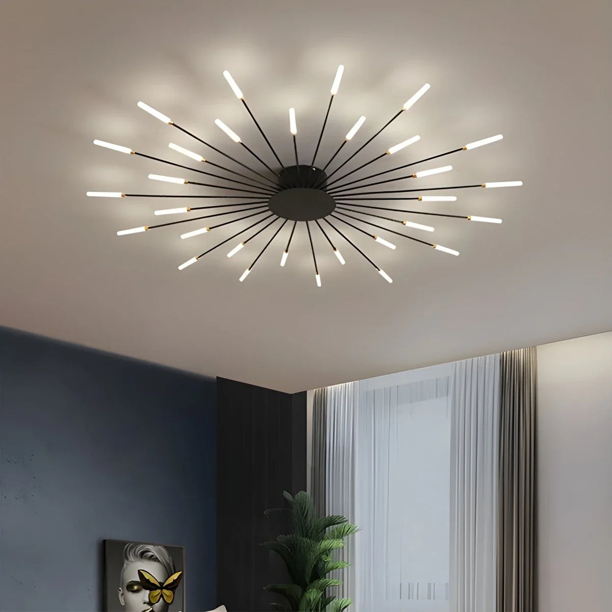 Altisor Lampada da Soffitto – LED – Nero/Oro – 20–42 Punti Luce – Design Moderno, Dimmerabile per Soggiorno