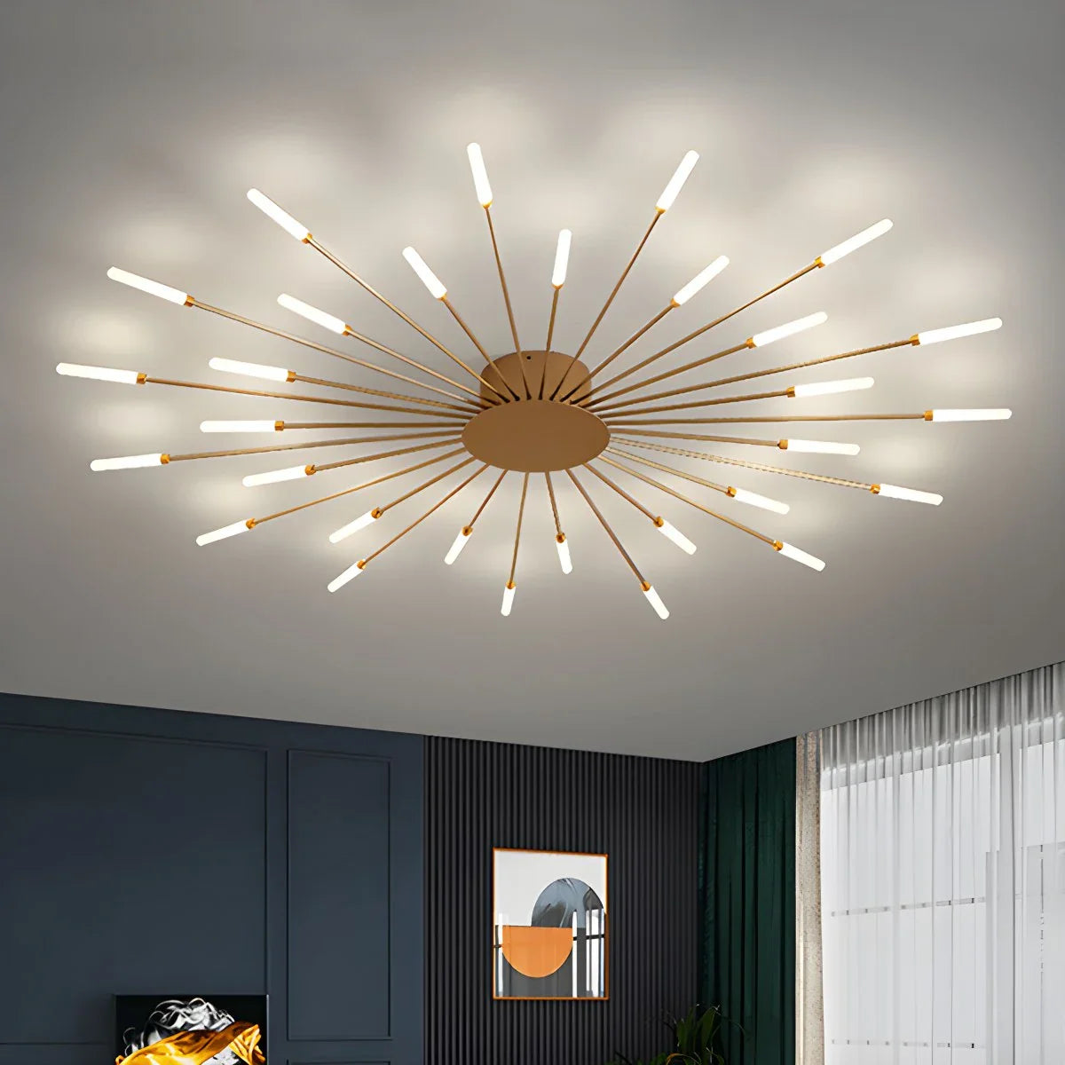 Altisor Lampada da Soffitto – LED – Nero/Oro – 20–42 Punti Luce – Design Moderno, Dimmerabile per Soggiorno