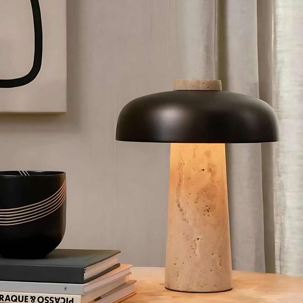 Alto Lampada da Tavolo – Travertino – Beige – Minimalista – 20W – Illuminazione Elegante per Ambienti