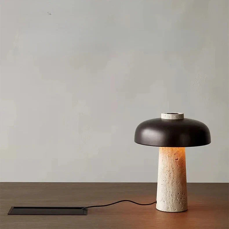 Alto Lampada da Tavolo – Travertino – Beige – Minimalista – 20W – Illuminazione Elegante per Ambienti