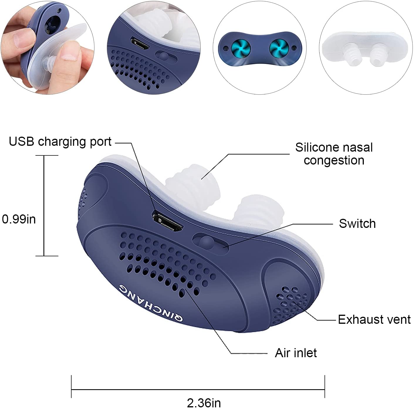 Dispositivo Anti-Russamento | Micro-CPAP senza tubo e senza maschera