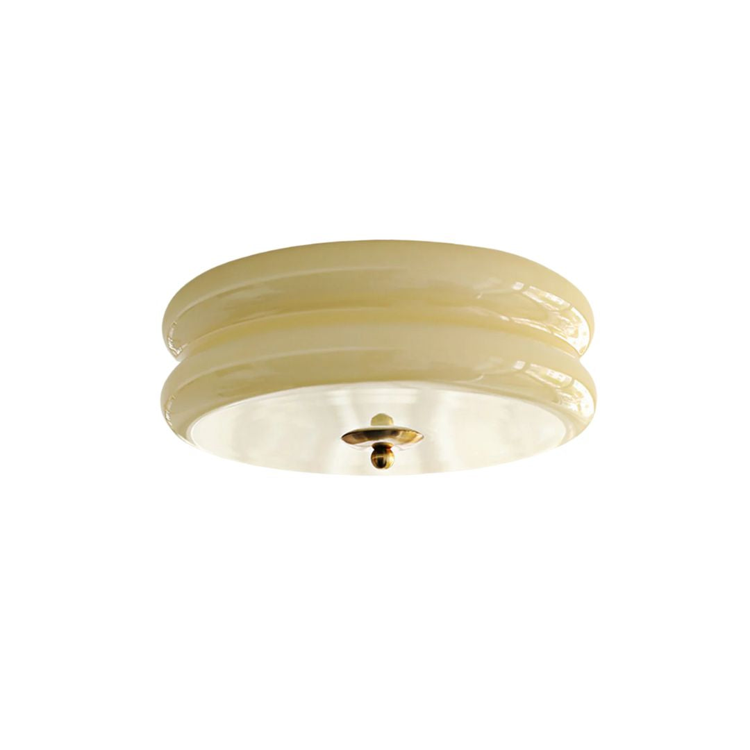 Lampada da soffitto Art Deco – Metallo e vetro – Bianco – Ø40 cm – Design elegante per soggiorno e camera da letto