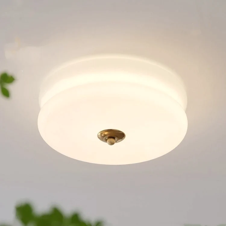 Lampada da soffitto Art Deco – Metallo e vetro – Bianco – Ø40 cm – Design elegante per soggiorno e camera da letto