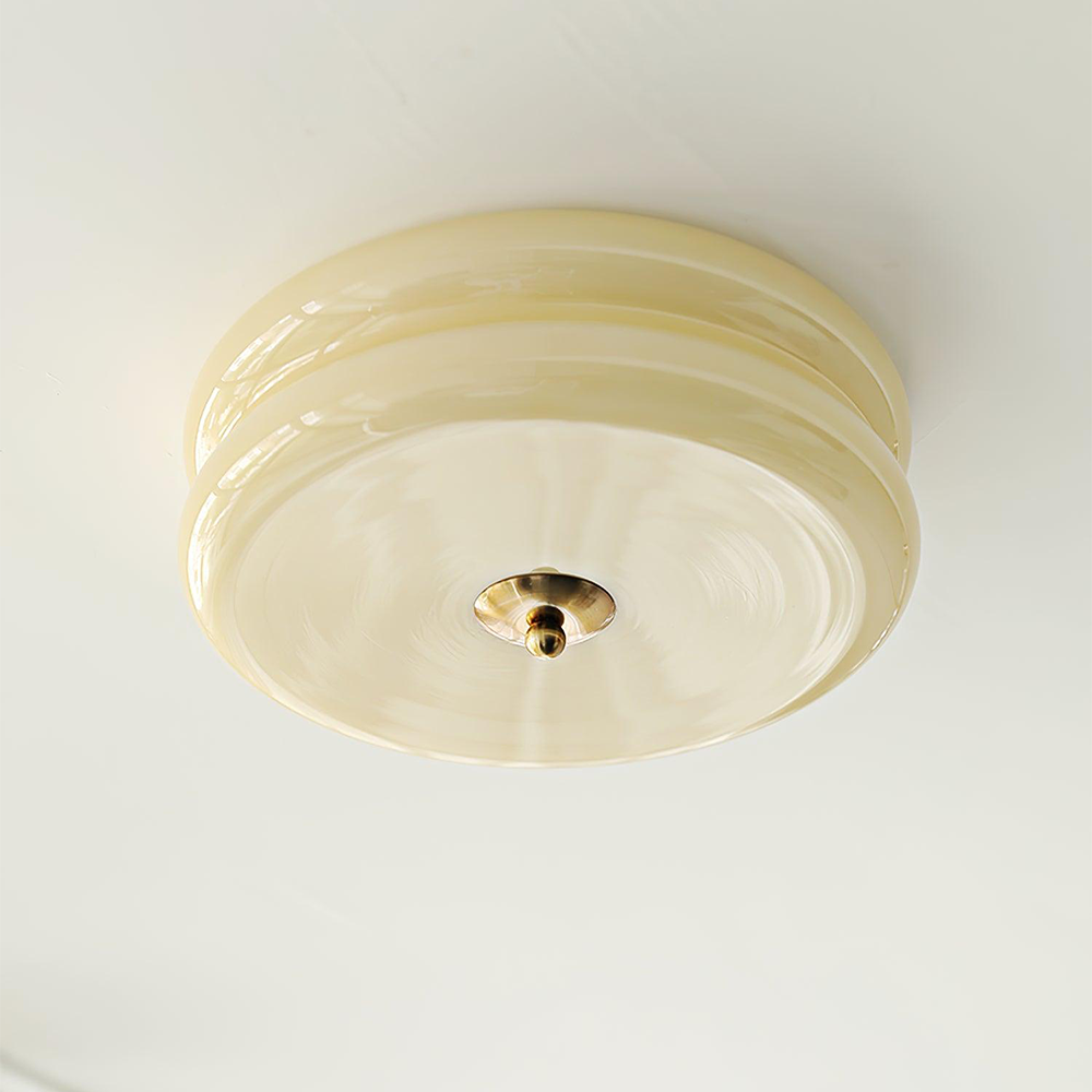Lampada da soffitto Art Deco – Metallo e vetro – Bianco – Ø40 cm – Design elegante per soggiorno e camera da letto