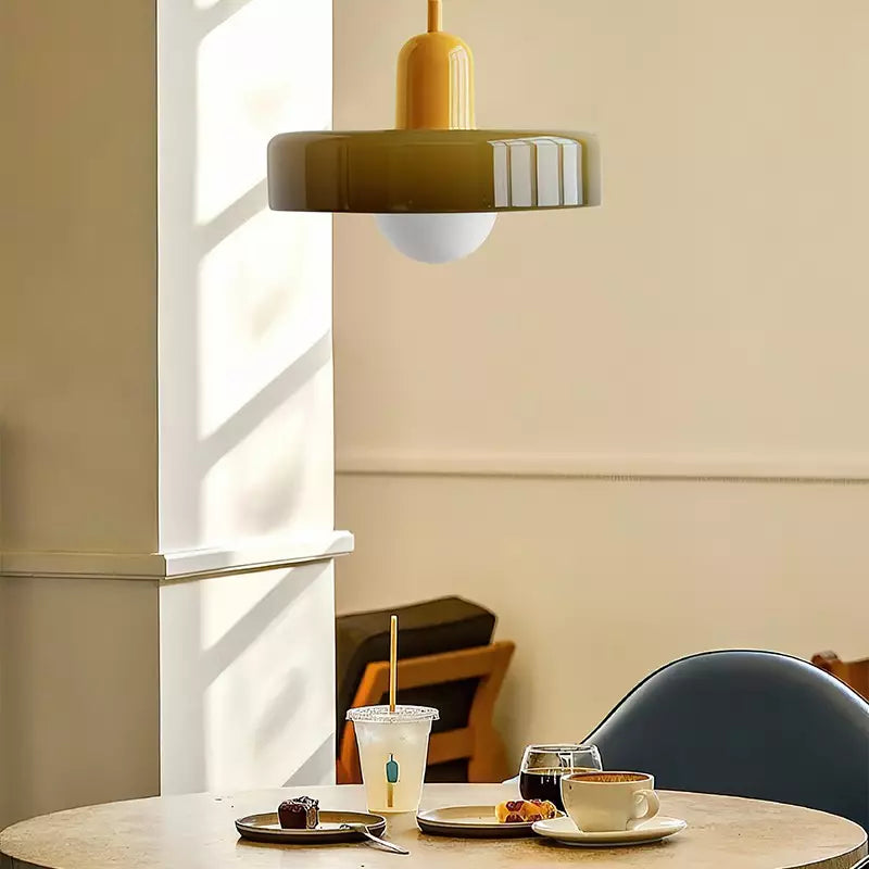 Liora Bauhaus Lampadario in Vetro con Regolazione dell'Altezza