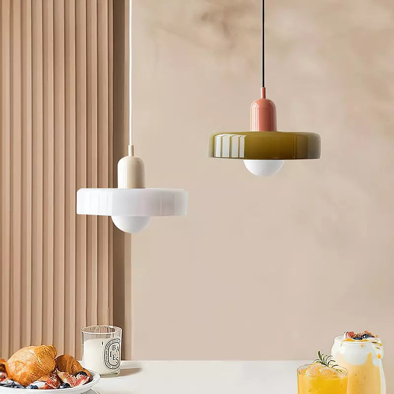 Liora Bauhaus Lampadario in Vetro con Regolazione dell'Altezza
