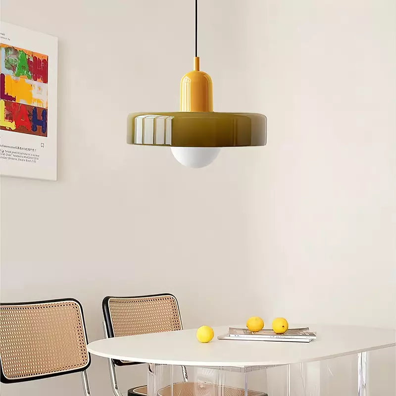 Liora Bauhaus Lampadario in Vetro con Regolazione dell'Altezza